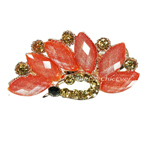 Haarspange Pfau Metall Strass rot gelb gold 5159e Haarspange Pfau Metall Strass rot gelb gold 5159e